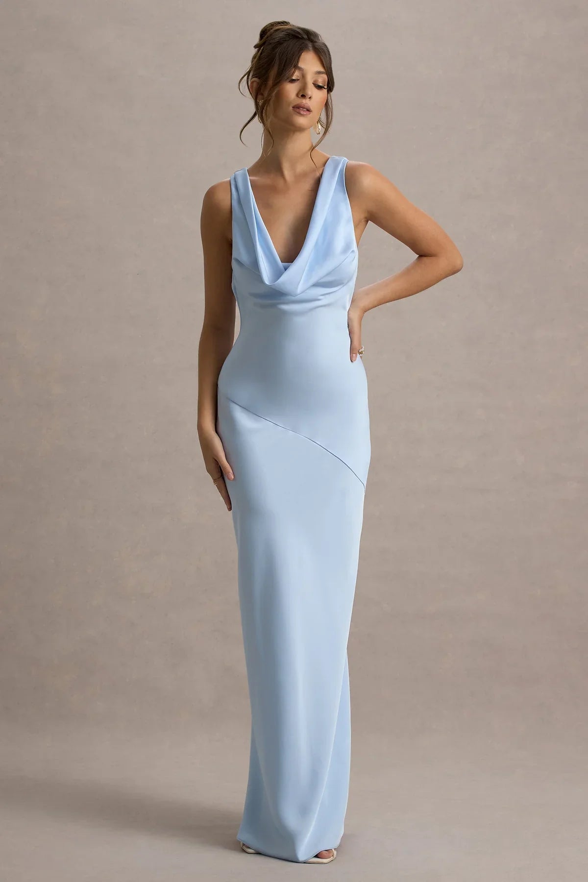 Tita Draped Maxi Gown - Pearl